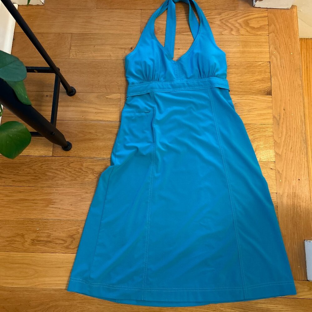Athleta Turquoise Halter Dress Size 8